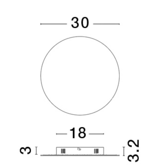 Applique da parete tonda bianca sottile led 3000k